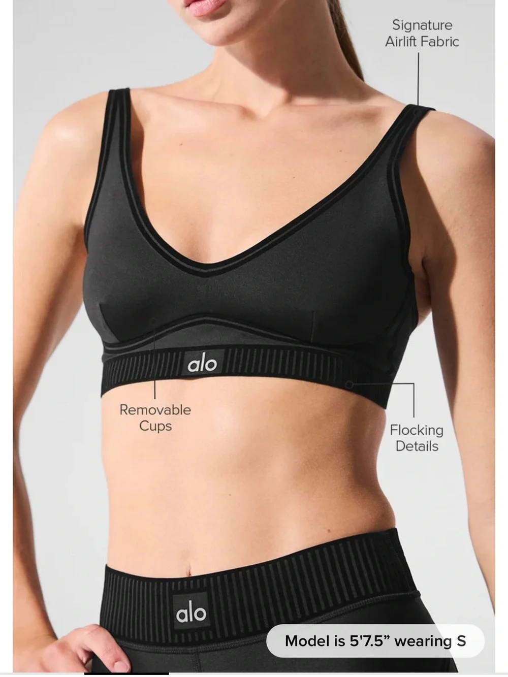 ALO Yoga Black Airlift Sports Bra